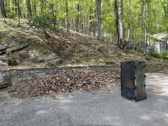 Pile of leaves and Proud Pyro Burn Cage